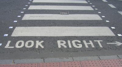 Look to the Right, sign.